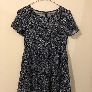 H&M Divided Blue Floral Babydoll Dress